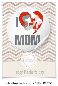 Greeting Card Design, Template. Happy Mother's Day. Vector Illustration. Eps 10.