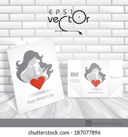 Greeting Card Design, Template. Happy Mother's Day. Vector Illustration. Eps 10
