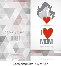 Greeting Card Design, Template. Happy MotherÃ¢Â?Â?s Day. Vector Illustration. Eps 10.