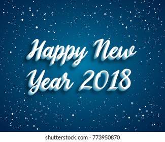 Greeting card design template with Modern Text for 2018 New Year of the Dog. Color number 2018 drawn lettering on colorful background. Vector illustration.