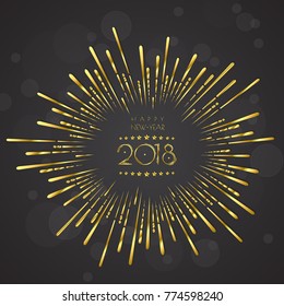 Greeting card design template with Modern Text for 2018 New Year of the Dog. Color number 2018 drawn lettering on colorful background. Vector illustration.