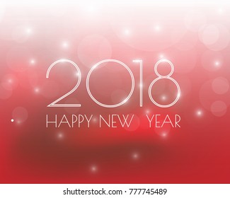 Greeting card design template with Modern Text for 2018 New Year of the Dog. Color number 2018 drawn lettering on colorful background. Vector illustration.