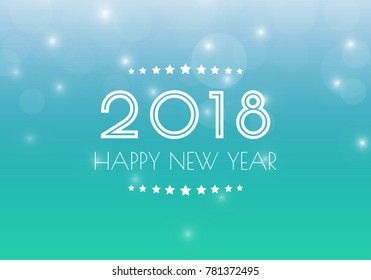 Greeting card design template with Modern Text for 2018 New Year of the Dog. Color number 2018 drawn lettering on colorful background. Vector illustration.