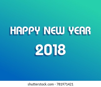 Greeting card design template with Modern Text for 2018 New Year of the Dog. Color number 2018 drawn lettering on colorful background. Vector illustration.