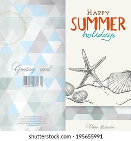 Greeting Card Design, Template. Vector Illustration. Eps 10