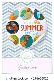 Greeting Card Design, Template. Vector Illustration. Eps 10