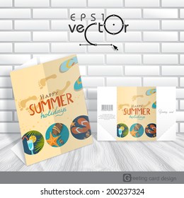 Greeting Card Design, Template. Vector Illustration. Eps 10