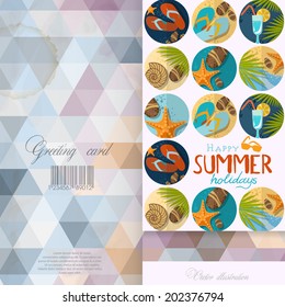 Greeting Card Design, Template. Vector Illustration. Eps 10