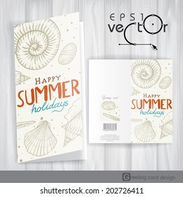 Greeting Card Design, Template. Vector Illustration. Eps 10