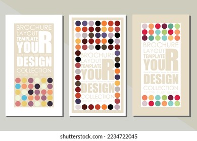 Greeting card design template. Vector illustration polkadot pattern colorful background wallpaper collection design.