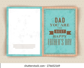 Greeting card design with text "Dad you are the Best" for Father's Day celebrations. 