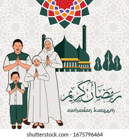 Grußkartendesign mit Text Ramadan Kareem für das Musikfestival
