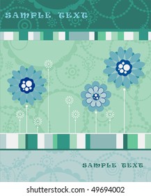 Greeting card design. Vector Happy Birthday background with flowers.