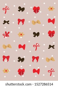 greeting card with different decorative gift bows.