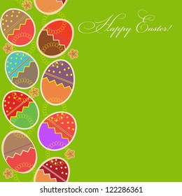 greeting card with different easter eggs