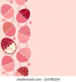 greeting card with different easter eggs