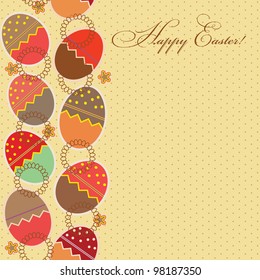 greeting card with different easter eggs