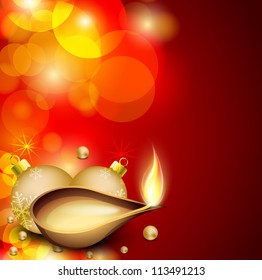 Greeting card for Diwali celebration in India. EPS 10.