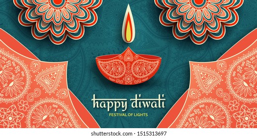 Greeting card for Diwali festival celebration in India