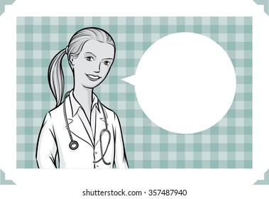 Greeting card with with doctor