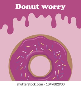  greeting card with Donut. Vector illustration