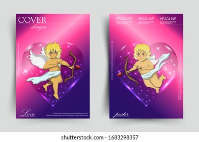 Greeting card with a drawing of an angel. This is design for greetings, covers, templates and other ideas. Eps 10