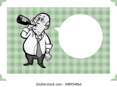 Greeting card with drunk businessman - just add your text