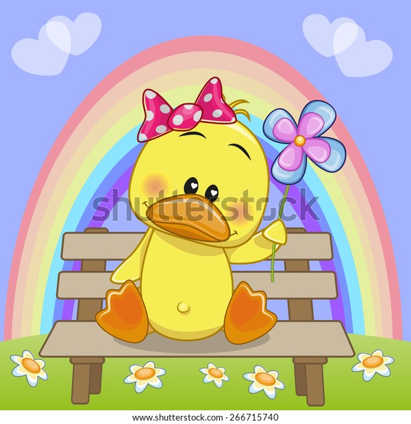 Greeting Card Duck Flower Stock Vector (Royalty Free) 266715740 ...