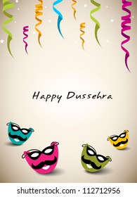 Greeting card for Dussehra festival celebration in India. EPS 10.