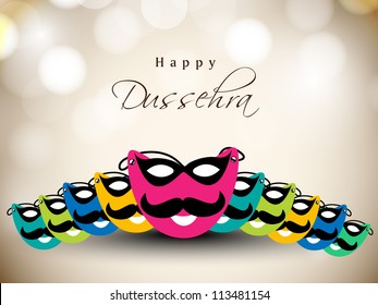 Greeting card for Dussehra festival celebration in India. EPS 10.