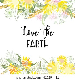 Greeting card of the Earth Day. Abstract background