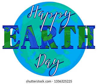 Greeting card for Earth day. Vactor illustration for print