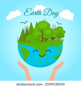 greeting card for earth day, world environment day