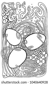 Greeting card, Easter greeting card. Can be used as greeting card, poster, invitation card, coloring for art therapy.