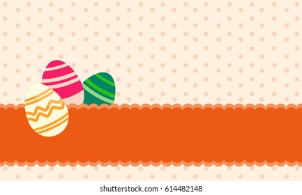 Greeting card of easter egg theme vector illustration