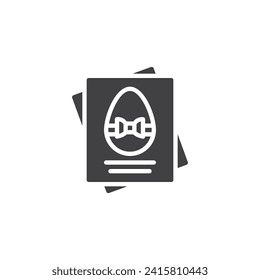 Greeting card with Easter egg vector icon. filled flat sign for mobile concept and web design. Easter Greetings Card glyph icon. Symbol, logo illustration. Vector graphics