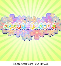 greeting card with easter egg, vector illustration