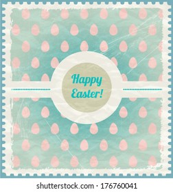 Greeting card for Easter. Grunge retro style.
