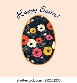 Greeting card for Easter holidays. Traditional pisanka design. 