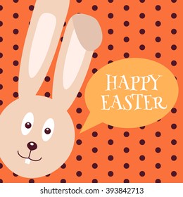 Greeting card with Easter rabbit. Easter Bunny. Vector illustration