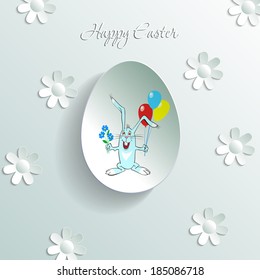 greeting card with easter rabbit, vector illustration