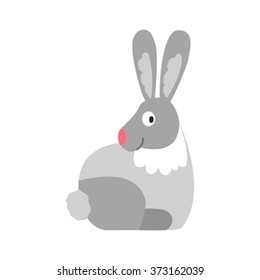 Greeting card Easter rabbit vector illustration. 