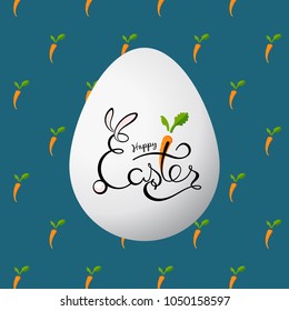 Greeting card for Easter. Vector illustration. Patterns