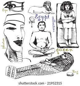 greeting card from Egypt 2, hand drawing vectors collection