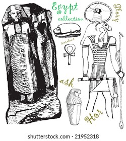 greeting card from Egypt 3, hand drawing vectors collection