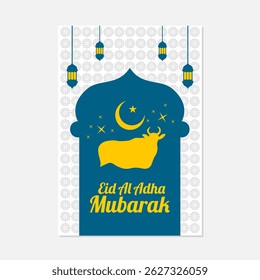 Greeting card for Eid al Adha Mubarak suitable for festive celebrations