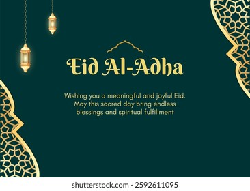 Greeting card Eid Eid Al-Adha design template background with lantern. vector illustration background, Islamic celebration and tradition. Banner, flyer.