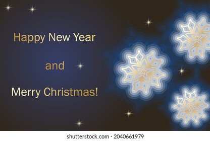 Greeting card with elegant design of snowflakes. for the celebration of Christmas and New Year