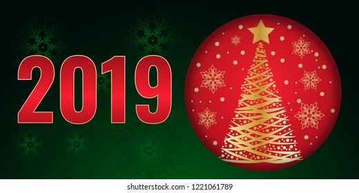 Greeting card with elegant text design . for the celebration of Christmas and New Year. Wood carving, origami. Fashionable design