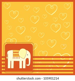 greeting card  with elephant
